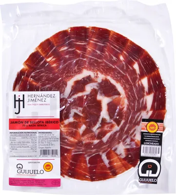 Immagine prodotto di Prosciutto Iberico-Jamon de Bellota 75% Iberico DOP tagliato a mano, alimentato a ghiande, da maiali allevati all'aperto