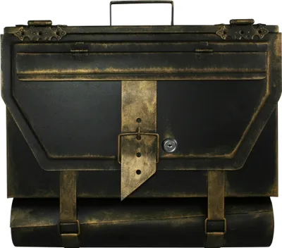 Briefkasten antike Aktentasche von HMF mit 25 cm Breite in Gold