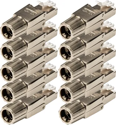 Produktbild von PremiumX 10x Netzwerkstecker Cat6A RJ45 Stecker LAN Netzwerk Werkzeuglos