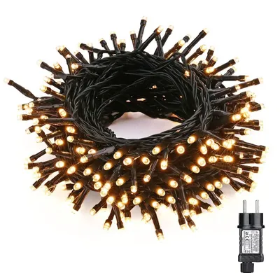 20 m 200 LED Lichterkette warmweiß, IP44, 8 Modi, Timer