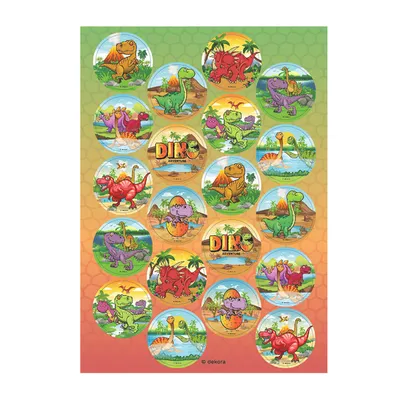 Produktbild von Vorgestanztes Cupcake-Dinosaurier-Fondantpapier