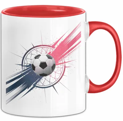 Produktbild von Fußballspieler Tasse Geschenk Lustige Geschenkidee Spruch Für Fußball Fans (Rot)