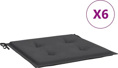 Produktbild von vidaXL Gartenstuhl-Kissen 6 Stk. Anthrazit 50x50x3 cm Oxford-Gewebe
