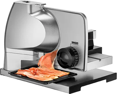 Produktbild von Unold 78826 Allesschneider Metall Plus - Silber/Schwarz, 100 Watt, Antirutschfüße, Edelstahl-Wellenschliffmesser