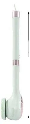 Image de Brosse de nettoyage électrique pour le corps, avec 6 têtes de brossage, intensité de nettoyage réglable, de couleur verte