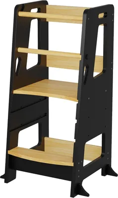 Productafbeelding van Montessori houten leertoren - Observatietoren - Kruiptoren voor kinderen - 3 verstelbare hoogtes - Antislip oppervlak - Anti-kantelvoeten