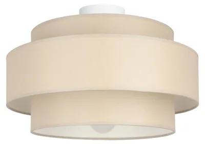 Produktbild von Deckenlampe Metall E27 Ø 40 cm rund Weiß Beige Modern Deckenleuchte