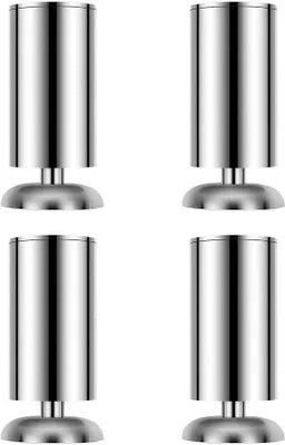 Immagine prodotto di Set di 4 piedini per cucina, 50 x 80 mm, in acciaio inossidabile, con guarnizioni in gomma, per cucine, sicuri e silenziosi.