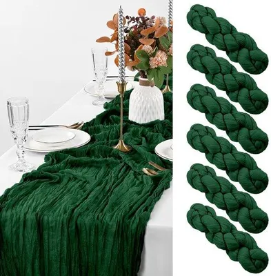 Obrázok produktu pre Tmavozelené rustikálne obrusy na stôl 90 x 300 cm