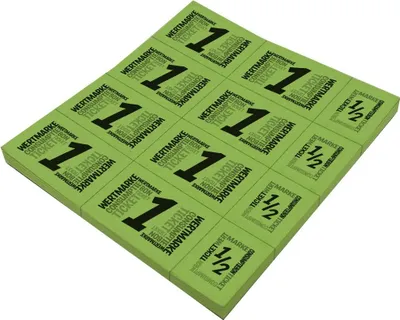 Produktbild von CombiCraft Wertmarken Karte auf grünem Papier mit schwarzem Druck mit 10 Wert-Einheiten