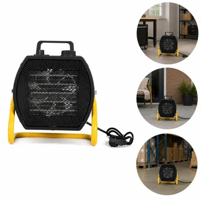 Obrázek produktu pro Vigevee Elektrický topný ventilátor 3000W s termostatem, 3 stupně výkonu, ochrana proti přehřátí, žlutá barva, Obrázek vytvořený pomocí AI