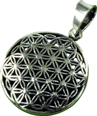 Produktbild von Silberanhänger, Boho Anhänger `Flower of Life Talisman` Talisman - Modell 2, Silber-Farben, SterlingSilber, Anhänger & Amulette aus Silber