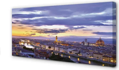Produktbild von Leinwandbild 120x60 Wandkunst Italien Fluss Sonnenuntergang
