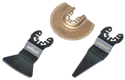 Produktbild von wolfcraft Vibrationssägen-Set für Fugenreparaturen - für Fliesen, Stein, Porenbe