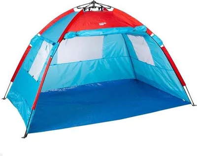 Produktbild von Windschutz für Camping, Oxford Strandwindschutz, 213 x 133 x 120 cm - für 4 Personen - inklusive Heringe und Glasfaserstangen - 170T Polyestergewebe