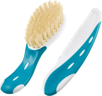 Produktbild von Nuk Set Kamm & Naturhaarbürste - Türkis