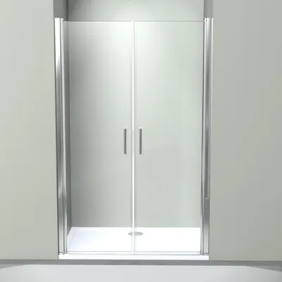 Produktbild von Dusche Nischentür Doppel Pendeltür Schwingtür Rahmenlos ESG Glas 70-90cm Höhe 185cm