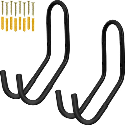 Produktbild von 2er Set WELLGRO Wand Fahrradhalter inkl. Metallschrauben und Dübel - Haltebügel mit Gummiummantelung - Fahrradhalter - Wandhalter - ca. 32 x 11,5 x 21 cm - Farbe wählbar