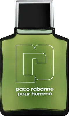 A bottle of Paco Rabanne Pour Homme eau de Toilette.