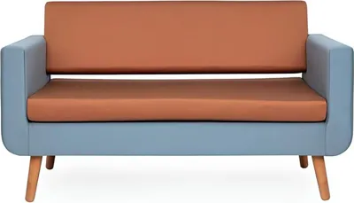 Produktbild von Grau-Oranges Sofa Luxus 2-Sitzer Designer Couch Wohnzimmer Polster 2-er