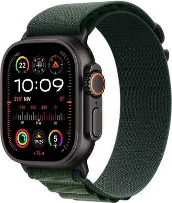 Obrázek produktu pro Apple MYPR3ZM/A, Kapela, Chytré hodinky, Zelená, Apple, Apple Watch Models 44mm 45mm 46mm 49mm, Polyester, Elastan, Titanová