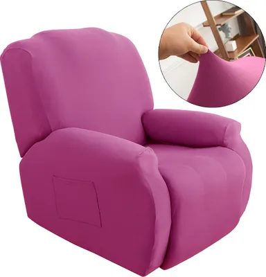 Produktbild von Stretch Sofa Überzug Sesselbezug 1 Sitzer Sofabezug Sessel Überzug Für Liegesessel Ruhesessel Relaxsessel Sesselbezüge Sesselhussen Lila