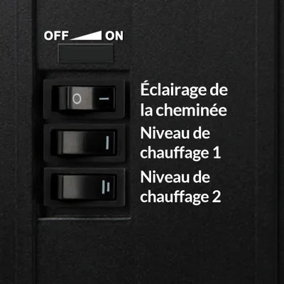 Image de MONZANA® Cheminée électrique effet flamme LED 2000 W 2 niveaux de chauffage radiateur électrique fausse cheminée chauffante chauffage d’appoint 30 m² noir