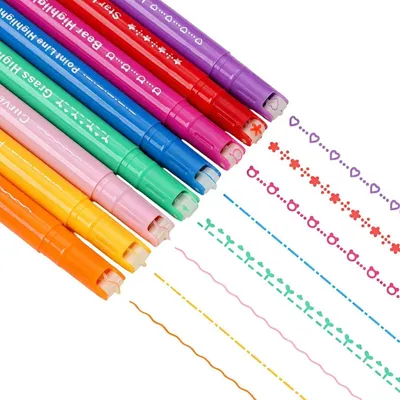 Produktbild von Kurvenstifte Set 8 Farben Doppelspitze feine Linien 0,4mm Austrocknungsschutz