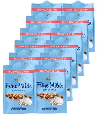 Produktbild von Tchibo Kaffeepads Maxipack, Feine Milde, 12x36 Pads Mild mit sanften Röstaromen, aromafrisch, Intensität 2/6, geeignet für Senseo Maschinen