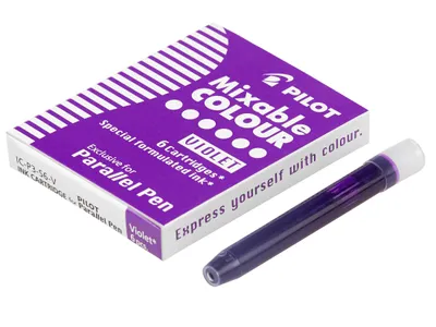 Produktbild von PILOT Parallel Pen Tintenpatronen 6er Set – für Kalligraphie, Farbe Violett