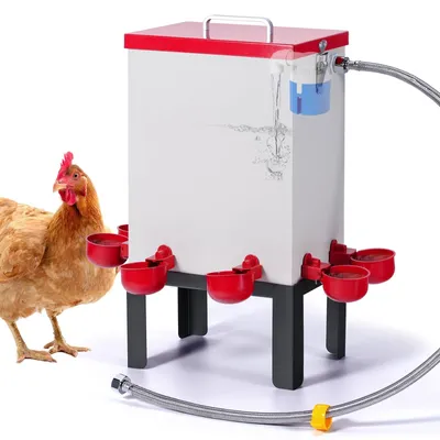 Productafbeelding van Automatische Kippendrinkbak met 6 Drinkbekers en 12 Liter Capaciteit