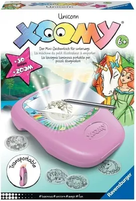Produktbild von Xoomy Einhorn Zeichenmaschine, Ravensburger Zeichenspielzeug, Transportabel, 4 Zoomstufen, Ab 6 Jahren