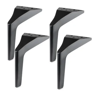 Produktbild von Möbelfuß 180 mm Metall schwarz matt – Sofa Bein, Tischbein, Bettfuß, Schrankfuß [4 Stück]