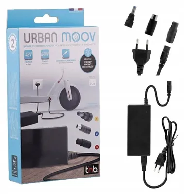Image de T'nB UMCHARGER1, 0,084 kW, 2 A, XIAOMI M365, Pro, Pro 2, 1S, Essential SEGWAY NINEBOT ES1,ES2,ES3,ES4, MAX G30 URBAN GLIDE 80XL,..., Schwarz, 130 mm, 55 mm