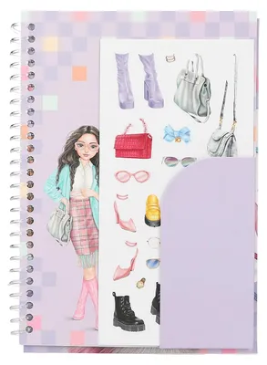 Produktbild von Depesche TOPModel Pocket Malbuch, 120 Seiten, mit Stickerbogen, Spiralbindung