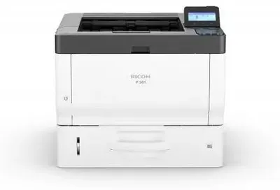 Zdjęcie produktu dla Ricoh P 501, Laser, 1200 x 1200 DPI, A4, 43 stron/min, Podwójne drukowanie, Czarny, Biały
