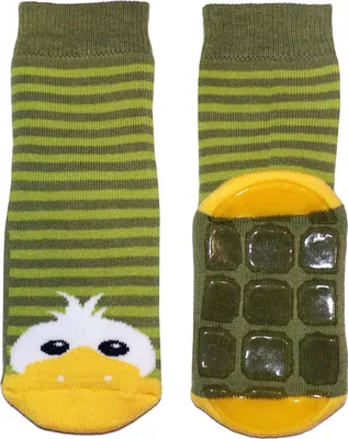 Produktbild von Baby und Kinder ABS Stoppersocken Enten Motiv Grün Größe 23-26