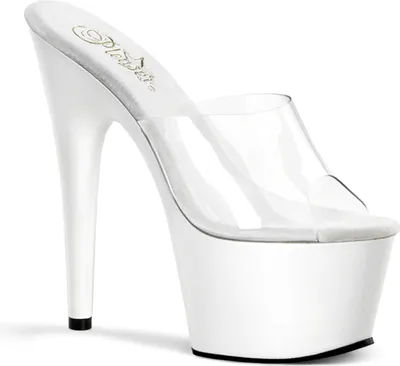 Produktbild von ADORE-701 Damen Slipper von Pleaser, Transparent Weiß , EU 39, US 9