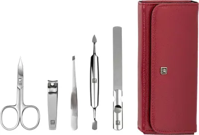 Image de ZWILLING Etui à bouton-pression, 5 pièces | Cuir de bœuf | Rouge