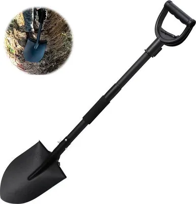 Produktbild von Robuste Garten-Schaufel 102cm lang, runder Metall-Schaufel für Garten und Strand
