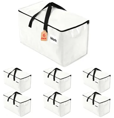 Imagen del producto de Bolsas grandes para mudanzas, juego de 6 unidades, ideales para guardar ropa y facilitar la mudanza