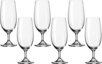 Produktbild von Unyqoos® Biergläser Tulpenform mit Stiel, 360 ml, 6 Stück, klares Glas, spülmaschinenfest, 19 x 7,5 x 7,5 cm