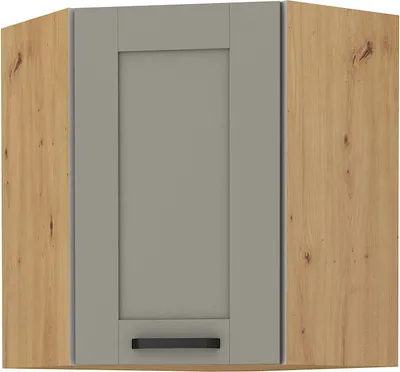 Immagine prodotto di Armadietto superiore ad angolo LAILI - 60x60 cm, grigio chiaro / rovere artisan