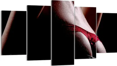 Produktbild von Bild auf Leinwand - Leinwandbild - Frau Körper String - 160x85cm - Wand Bild - Wanddeko - Leinwanddruck - Bilder - Kunstdruck - Wanddekoration - Leinwand bilder - Wandkunst - EA160x85-2250