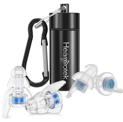 Productafbeelding van Concert oordoppen, 20 dB geluidsreductie, high-fidelity muziek, gehoorbescherming, blauw, donkerblauw, 1 paar