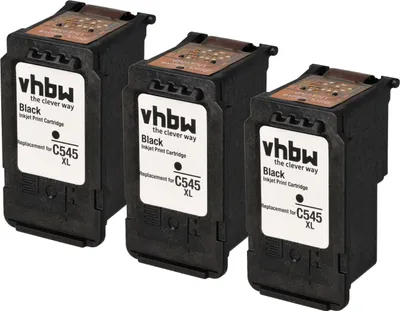 Produktbild von vhbw 3x Tintenpatronen kompatibel mit Canon Pixma TS3151, TS3150, TR4551, TR4550, TS305, TS304, TS302, TS205 Drucker - Schwarz (Wiederaufgefüllt)