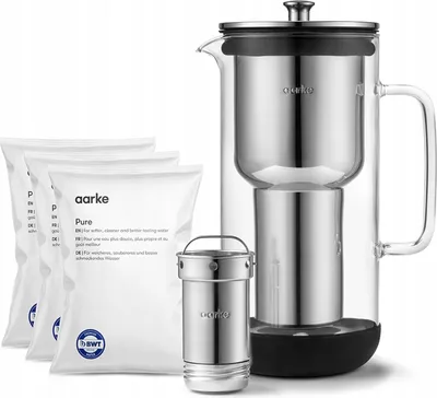 Produktbild von Aarke Purifier B1120-GR01: Filterkanister, 2,4 Liter + 3er-Pack Pure