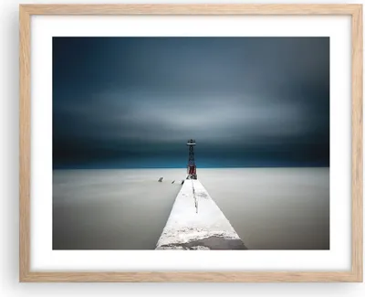 Produktbild von Gerahmtes Poster - Rahmen in heller Eiche - Turm Strand Himmel - 50x40 cm - Wand Bild - Wanddeko - Wandbilder - Kunstposter - Wandposter - Bilderrahmen - Bilder - Kunstdruck - P2NAA50x40-4988