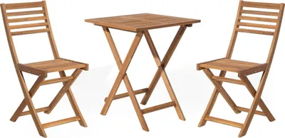 Produktbild von BELIANI Balkonset hellbraun Akazienholz 2 Personen
