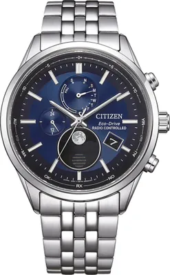 A close-up studio shot of a men's wristwatch.